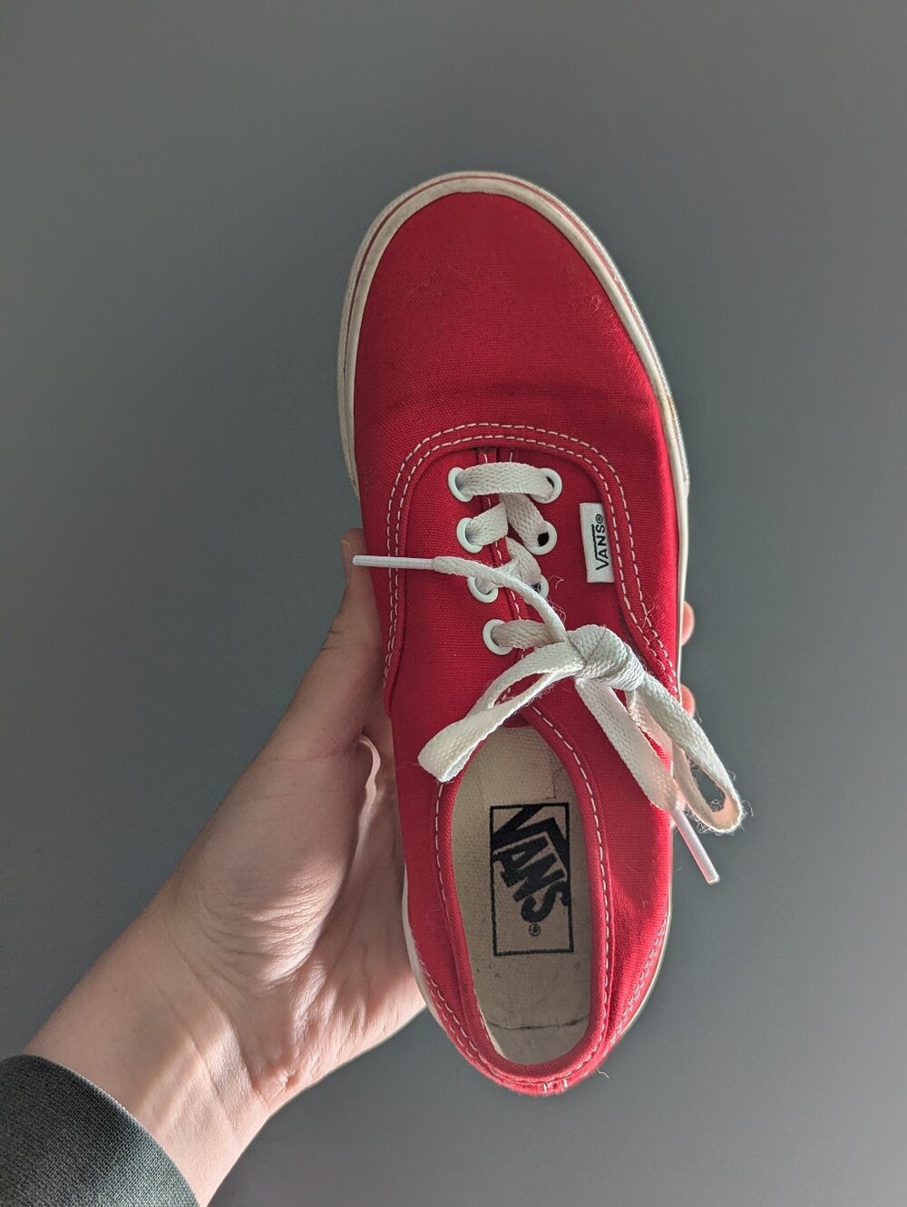 Vans Kids Red Canvas Low-Top Sneakers